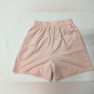 ROMWE Pink Athletic Shorts with Elastic Waistband